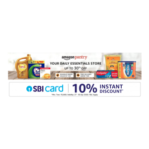 Amazon Pantry: 10% instant discount with SBI Credit Card valid till 30th April